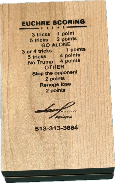 EUCHRE SCORE BLOCK & CARD HOLDER