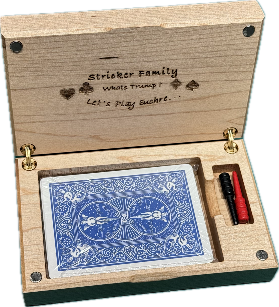 EUCHRE SCORE BLOCK & CARD HOLDER
