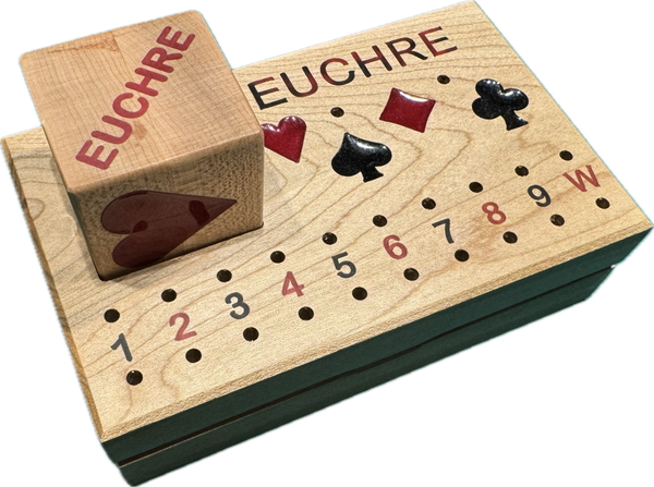 EUCHRE SCORE BLOCK & CARD HOLDER